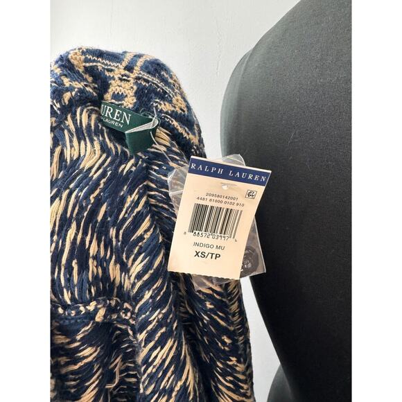 Ralph Lauren Blue and Beige Patterned Cardigan - Picture 9 of 9